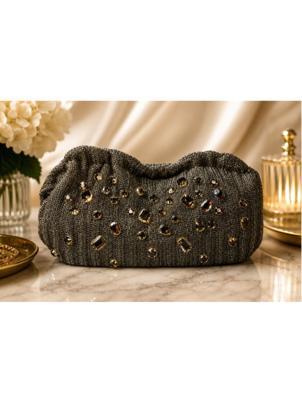 Lilly Pulitzer Black Bejeweled Clutch One Size